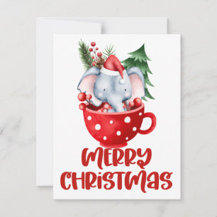 Weihnachten in einer Tasse Clipart Grußkarte