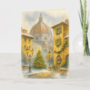 Weihnachten in Florenz Italien Aquarell Leinwand Karte