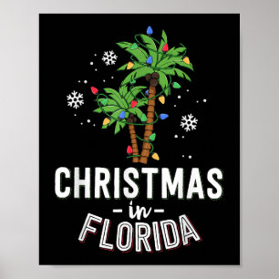 Weihnachten in Florida Deck Die Palmen Familie Va Poster