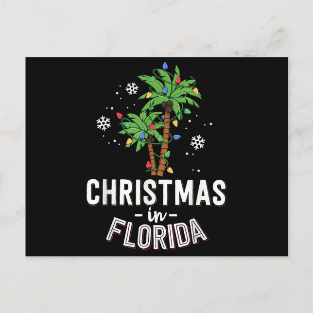 Weihnachten in Florida Deck Die Palmen Familie Va Postkarte (Vorderseite)