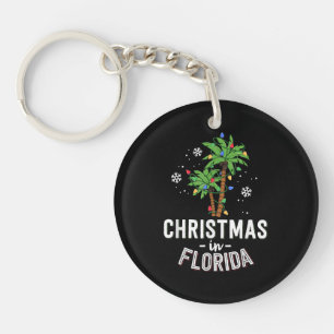 Weihnachten in Florida Deck Die Palmen Familie Va Schlüsselanhänger