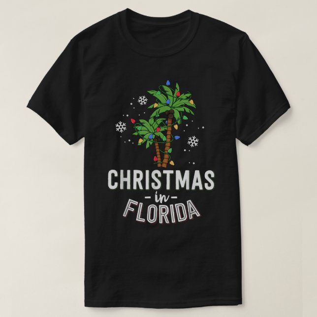 Weihnachten in Florida Deck Die Palmen Familie Va T-Shirt (Design vorne)