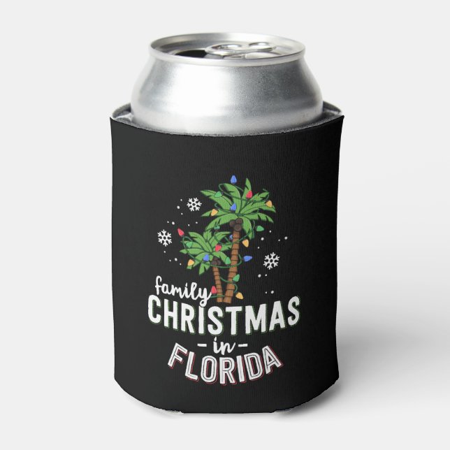 Weihnachten in Florida Palmen Bäume Xmas Strand Dosenkühler (Kanne Vorderseite)