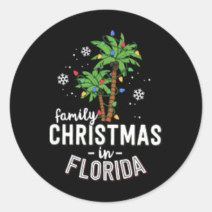 Weihnachten in Florida Palmen Bäume Xmas Strand Runder Aufkleber