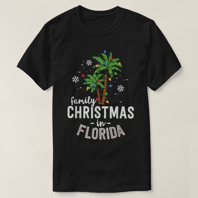 Weihnachten in Florida Palmen Bäume Xmas Strand T-Shirt (Design vorne)