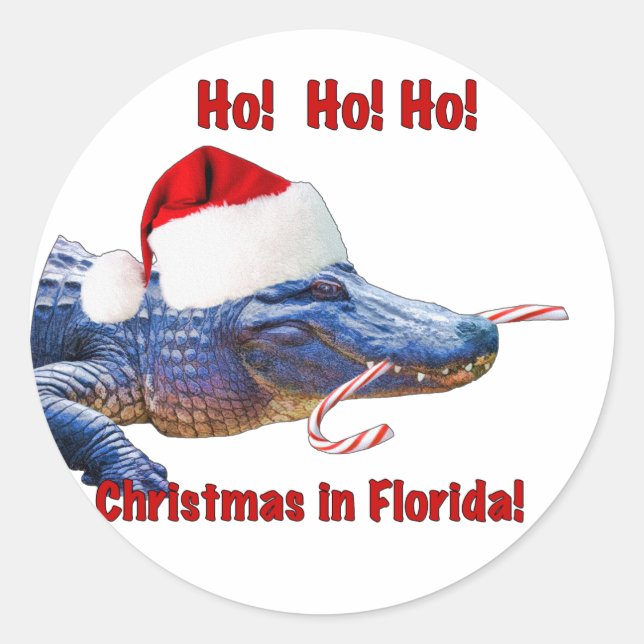 Weihnachten in Florida Runder Aufkleber (Vorderseite)