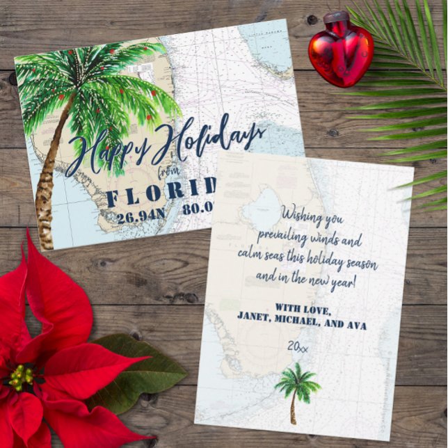 Weihnachten in Florida Tropical Happy Holidays (Tropical Florida Holiday Cards for Your Small Business or for Family and Friends)