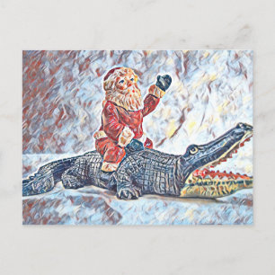 Weihnachten in Florida Weihnachtsmann Reiten Allig Postkarte
