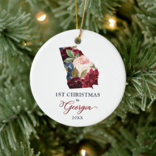 Weihnachten in Georgien Personalisierter GA-Staat Keramik Ornament