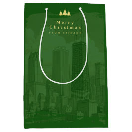 Weihnachten in Grün und Gold nach Maß Mittlere Geschenktüte