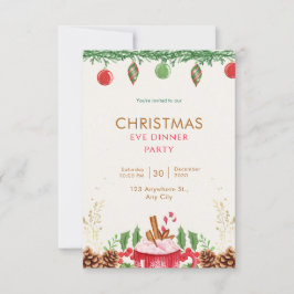 Weihnachten in Grün und Rot Einladung