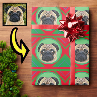 Weihnachten in Grün und Rot mit Ihrem Foto Geschenkpapier
