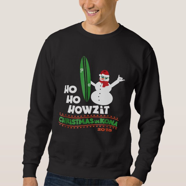 Weihnachten in Hawaii Tshirt Howzit Surf Typ Snowm (Vorderseite)