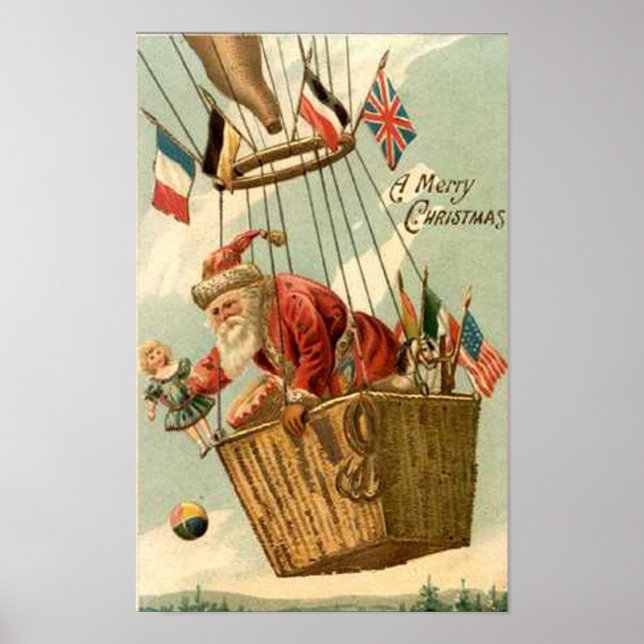 Weihnachten in Hot Air Ballon Poster (Vorne)