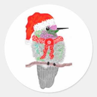 Weihnachten in Hummingbird Runder Aufkleber