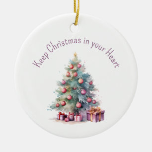Weihnachten in Ihrem Herz bearbeitbaren Textbaum b Keramik Ornament