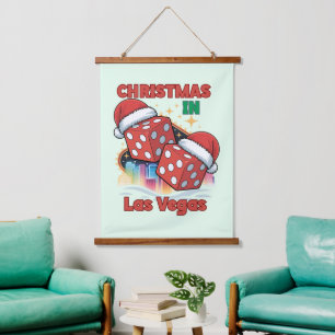 Weihnachten in Las Vegas - Festliche Stimmung Wandteppich Mit Holzrahmen