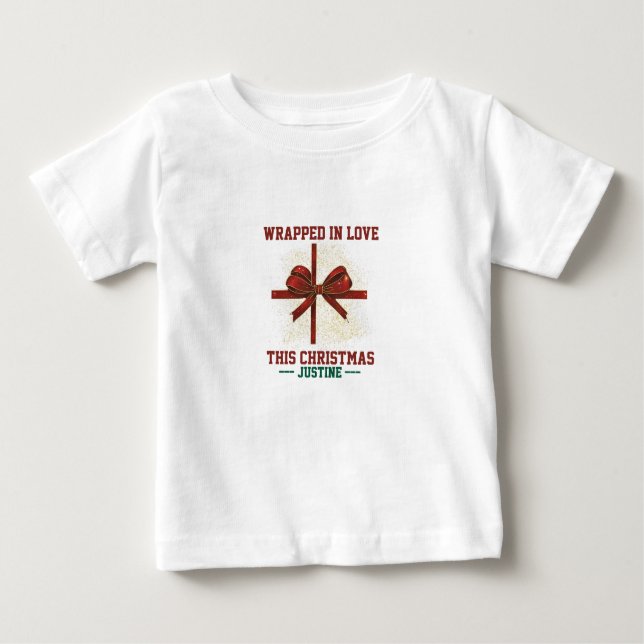 Weihnachten in Liebe umhüllt | Personalisiertes Ba Baby T-shirt (Vorderseite)