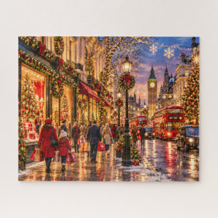 Weihnachten in London bei Nacht Puzzle