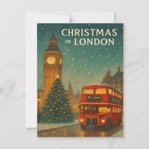 Weihnachten in London – Festliche Feiertagsszene m Postkarte