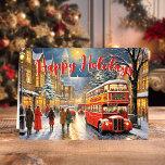 Weihnachten in London: Red Bus Street Scene<br><div class="desc">Erleben Sie die Weihnachtszeit in London: Red Bus Street Scene Holiday Card! Diese bezaubernde Karte zeigt eine wunderschön detaillierte Abbildung eines klassischen roten Doppeldeckerbus, der während der Feriensaison durch eine schneebedeckte Londoner Straße fährt. Diese Karte ist ideal, um Freunden und der Familie einen angenehmen Aufenthalt zu ermöglichen. Sie zeichnet sich...</div>