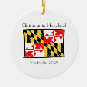 Weihnachten in Maryland Personalisierte Ornamente