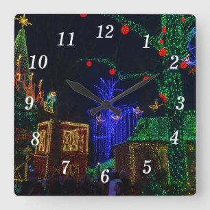 Weihnachten in Midtown Wall Clock Quadratische Wanduhr