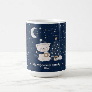 Weihnachten in Mitternacht Navy, Silber & Gold Kaffeetasse