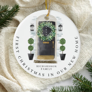Weihnachten in neuer Zuhause Keramik Ornament