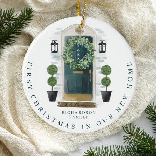 Weihnachten in neuer Zuhause Keramik Ornament