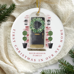Weihnachten in neuer Zuhause Keramik Ornament