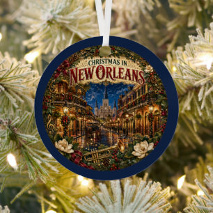 Weihnachten in New Orleans Vintage-Reiseandenken Ornament Aus Metall