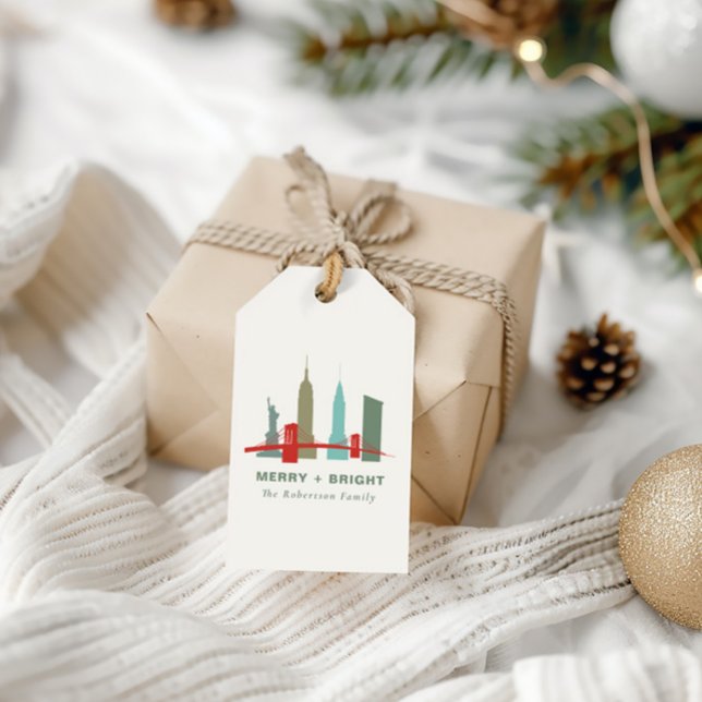 Weihnachten in New York, Architecture Skyline Geschenkanhänger (Von Creator hochgeladen)