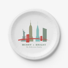 Weihnachten in New York, Architecture Skyline Pappteller