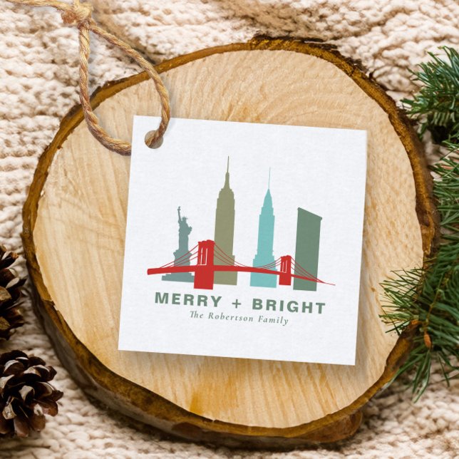 Weihnachten in New York, Architektur-Skyline-Gesch Geschenkanhänger (Von Creator hochgeladen)