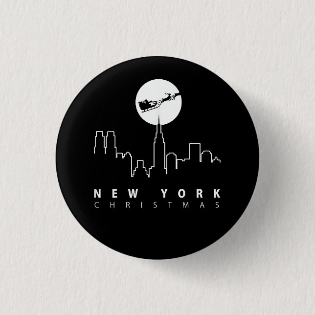 Weihnachten in New York City Button (Vorderseite)