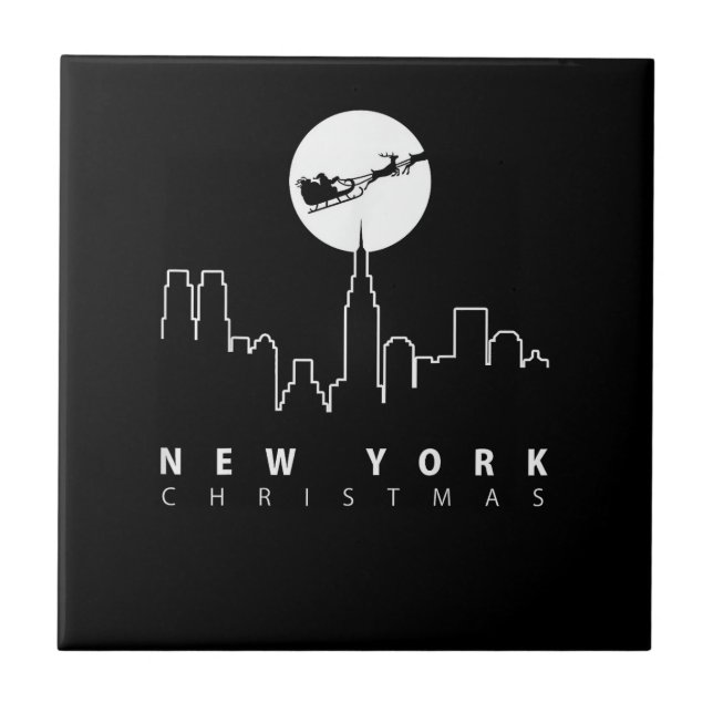 Weihnachten in New York City Fliese (Vorderseite)