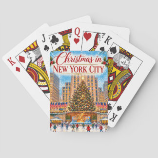 Weihnachten in New York City Vintage-Feiertag Spielkarten