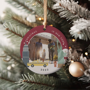 Weihnachten in New York Keepake Foto Keramik Ornament