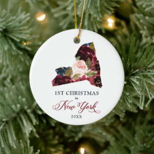 Weihnachten in New York Personalisierter NYC-Staat Keramik Ornament