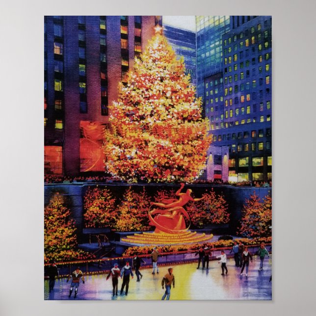Weihnachten in New York, Rockefeller Center Poster (Vorne)