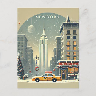 Weihnachten in New York | Statue of Liberty Feiert Postkarte