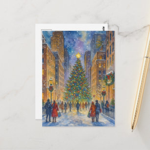 Weihnachten in New York – Winterliche Stadtansicht Postkarte