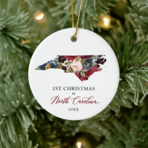 Weihnachten in North Carolina Personalisierter Sta Keramik Ornament