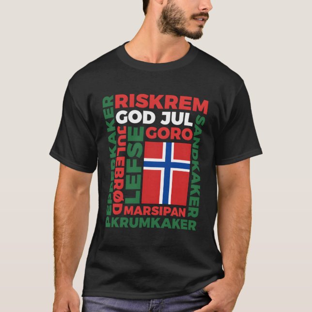 Weihnachten in Norwegen Langschläfer Shirt Jul Nor (Vorderseite)