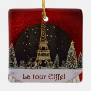 Weihnachten in Paris, Eiffelturm Keramikornament
