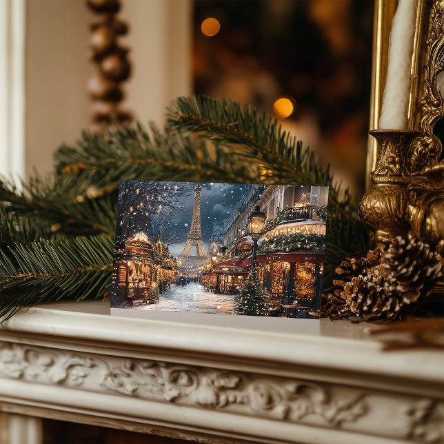 Weihnachten in Paris: Eiffelturmmarkt nachts (Von Creator hochgeladen)