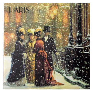 Weihnachten in Paris. Holiday Gift Keramik Tiles Fliese