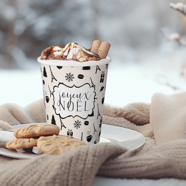 Weihnachten in Paris | Joyeux Weihnachten Pappbecher (Von Creator hochgeladen)