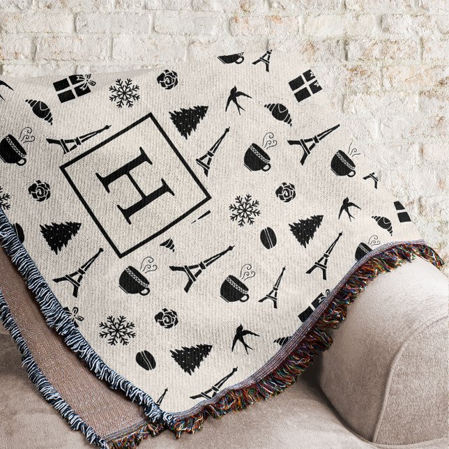 Weihnachten in Paris | MIT MONOGRAMM Decke (Von Creator hochgeladen)